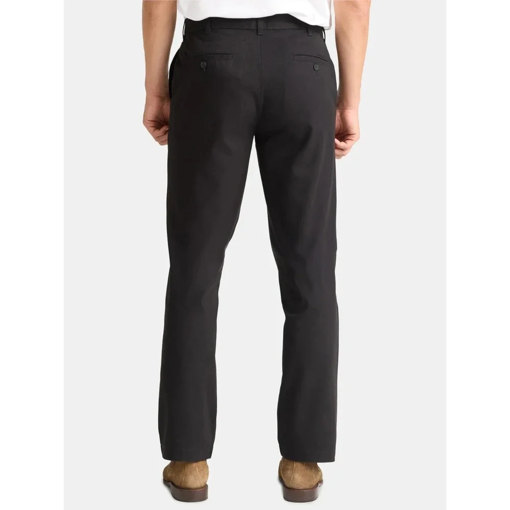 George Mens Wrinkle Resistant Flat Front Khaki Pants Black Soot Size 36 x 30
